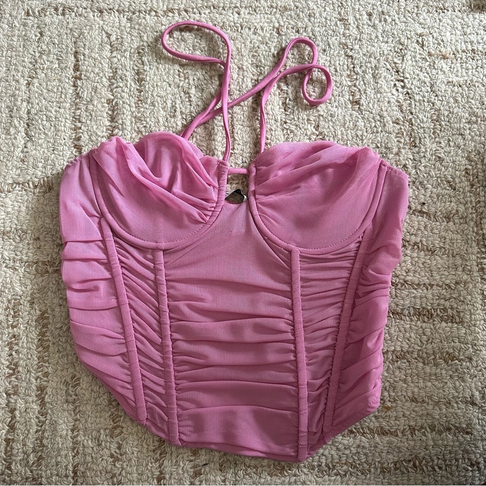 Zara Pink Mesh Top